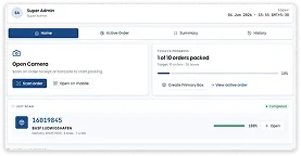 Dashboard — live order counting